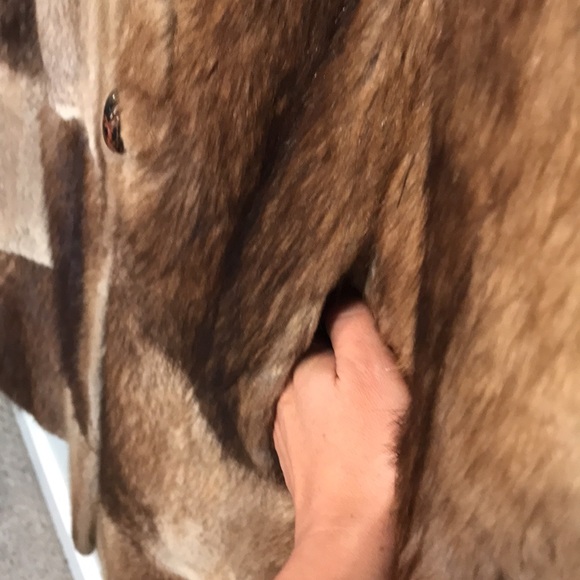 Authentic Real Fur Vintage Tan & Brown Fur Coat - Picture 8 of 13